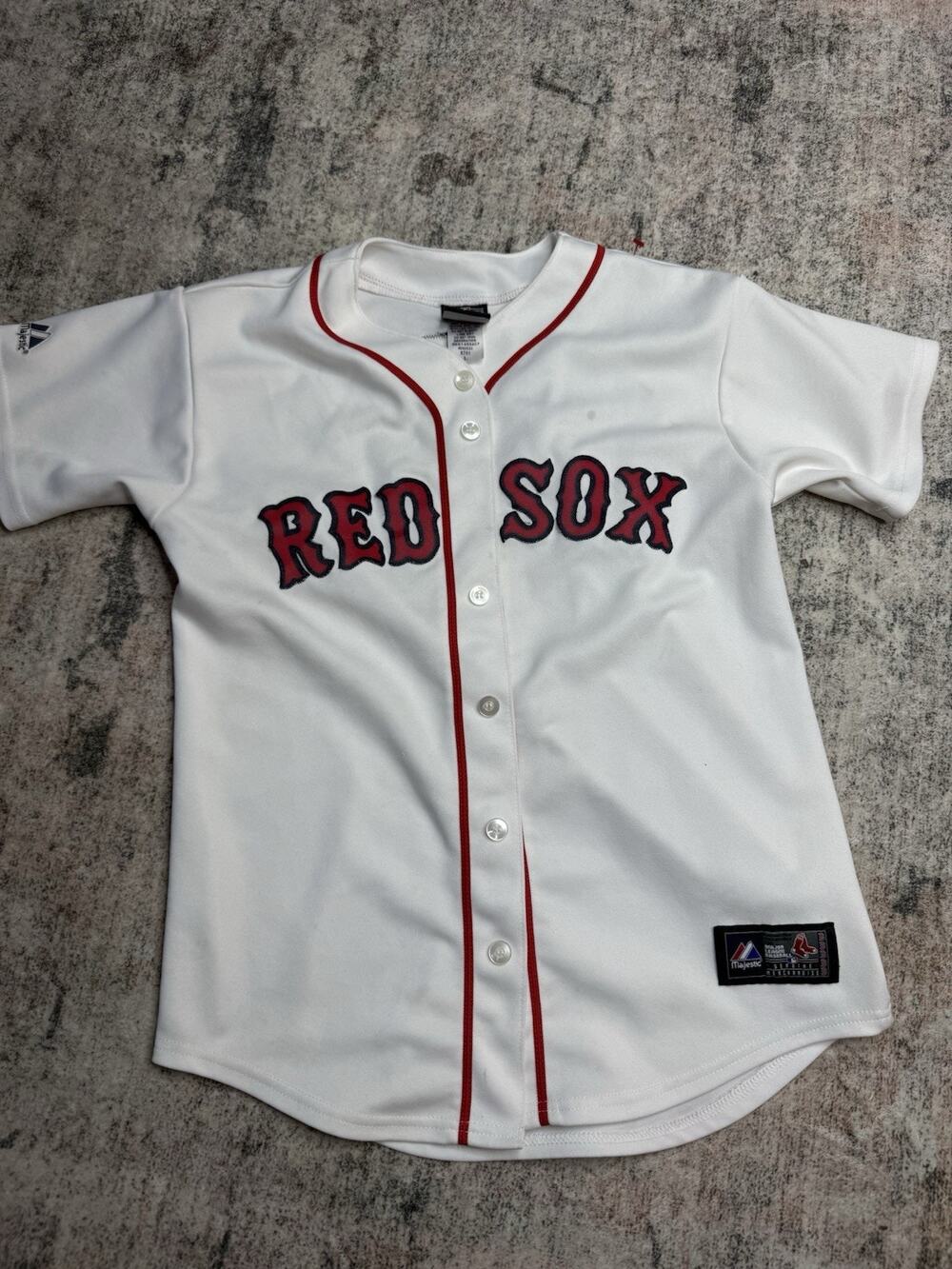 Boston Red Sox Jacoby Ellsbury #2 Majestic White Jersey Youth L Boys Girls Rare